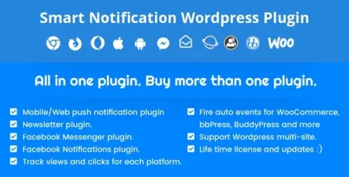 Smart Notification GPL v10.2 – Web & Mobile Push, FB Messenger, FB Notifications & Newsletter
